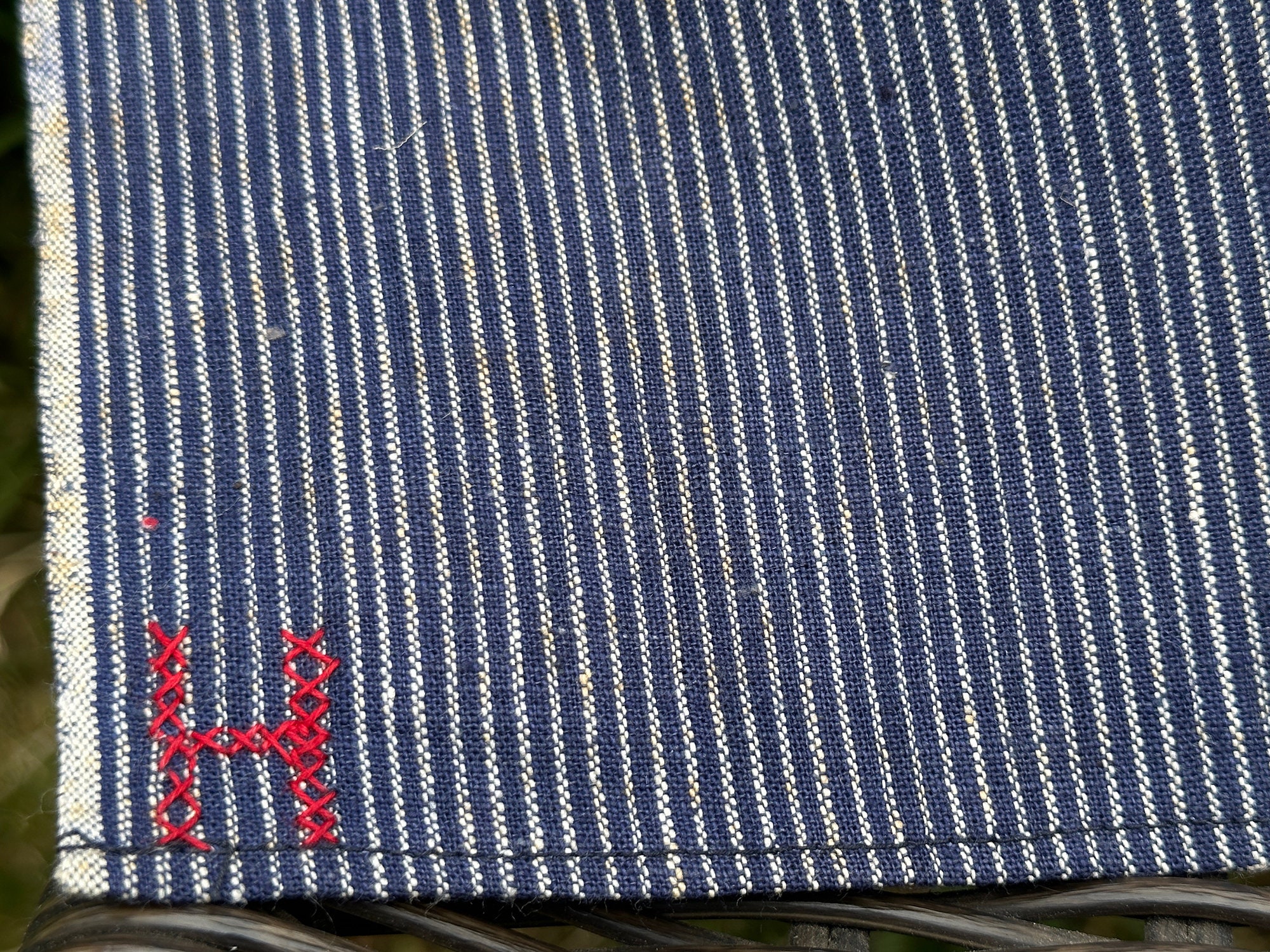 トップス  Traveler vintage sheeting indigo Japanese Textile Vintage Cotton Antique BORO Indigo Blue