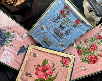 Vintage Mid-Century Towel Set by Dundee // 4 diff sets available > Unused unopened deadstock nos > rose, hibiscus, lilac, terry cloth fabric
