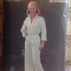 Vintage 70s-80s Top and Pants Pattern // Butterick See & Sew 5817 &gt; size 16 &gt; pant suit, wide leg pants
