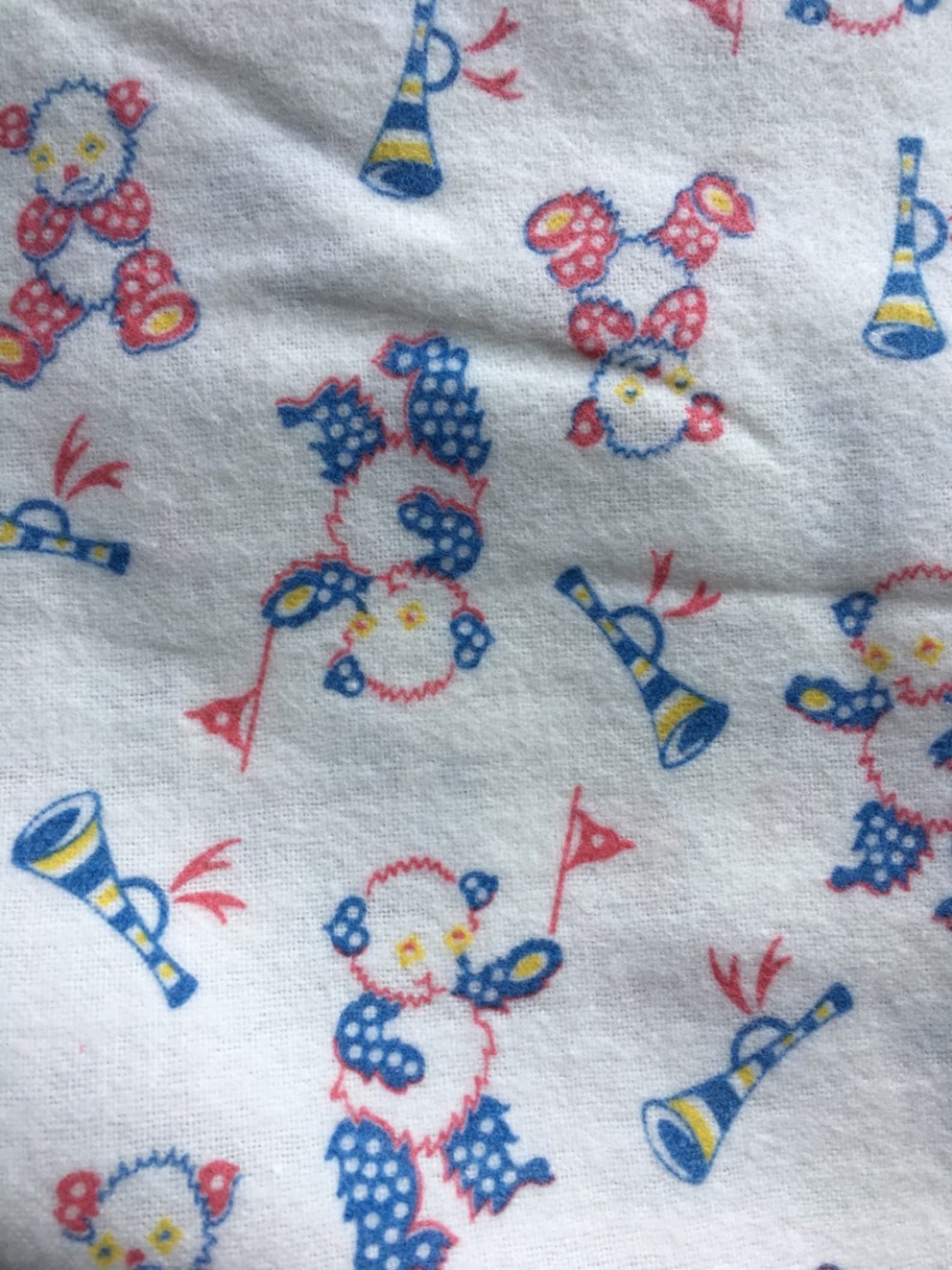 Vintage Novelty Children's Print Flannel Fabric // Etsy