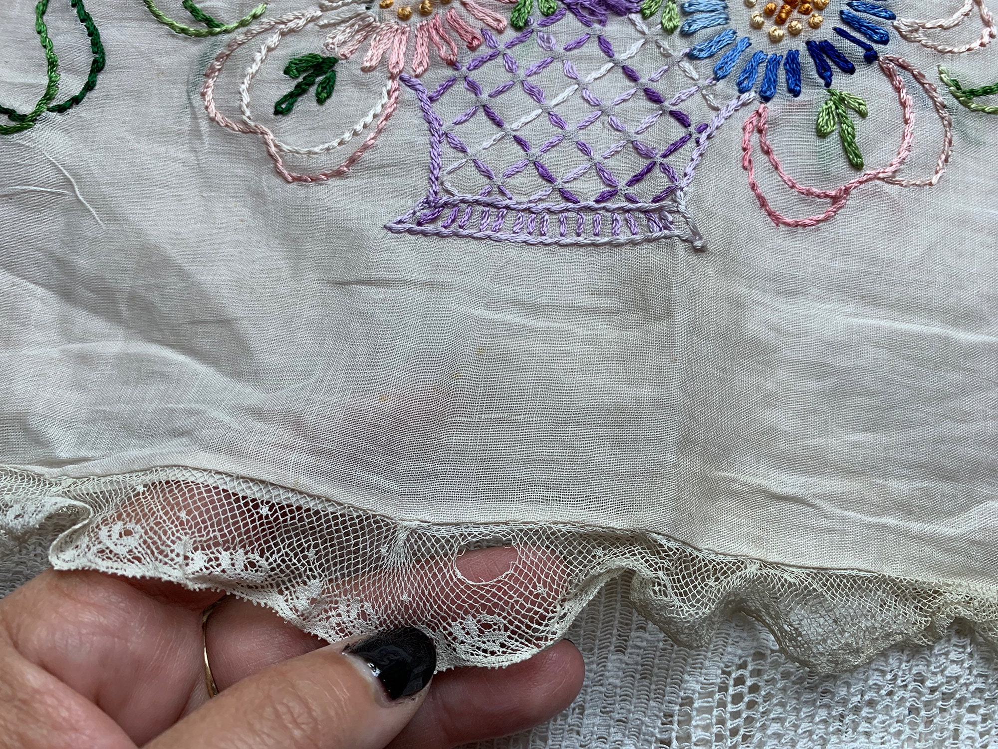 Vintage Embroidered Boudoir Pillow Cover // 11x17 Plus Etsy