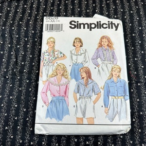 1990s Child's Collared Shirts Pattern // Simplicity 8628 > Sizes 7-8-10 > bertha, notched, pockets, button down