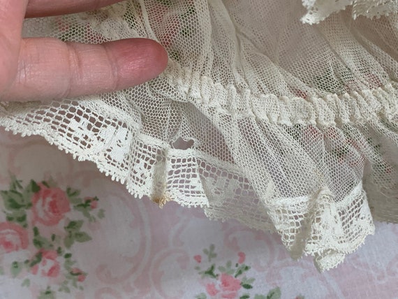 Antique Vintage Net, Lace & Ribbon Night Cap Bonn… - image 7