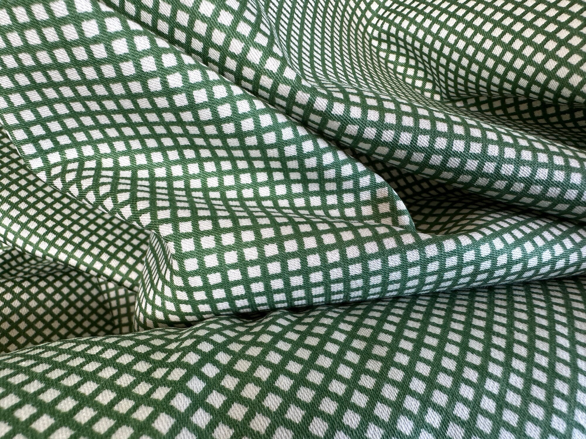 Cotton gauze plaid - Vert Luxembourg