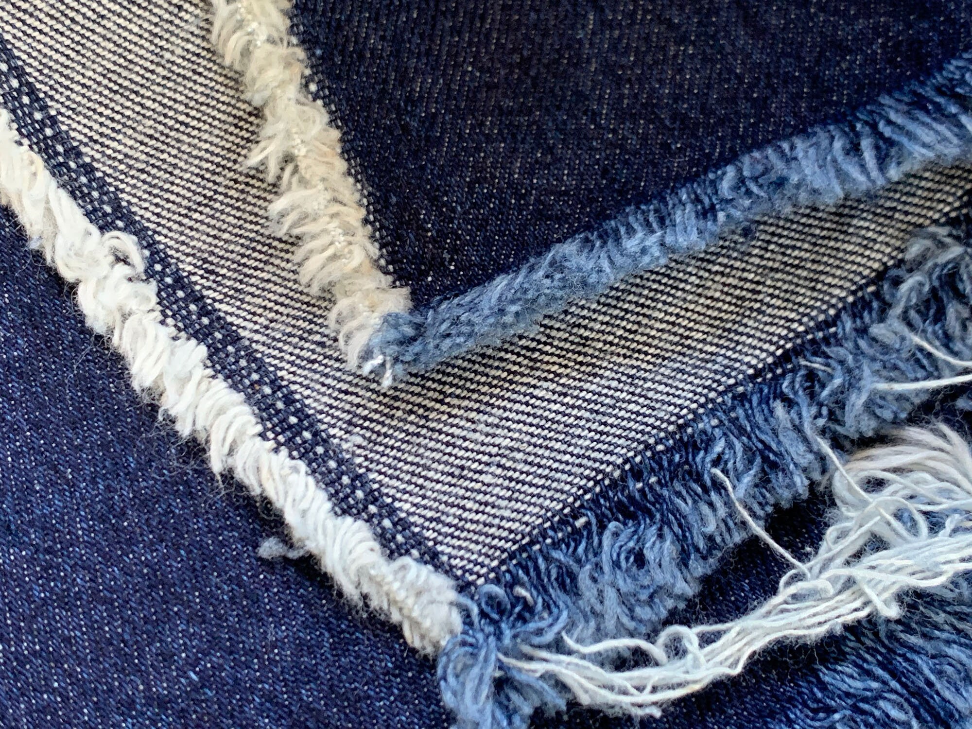 Vintage 1960s-1970s Cotton Denim Fabric // 38.5x58