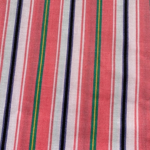 Candy Stripe Cotton Fabric // BTHY 18x60&quot; &gt; NOS, unused &gt; variegated stripes- bubblegum pink, green, gold, purple, black, white