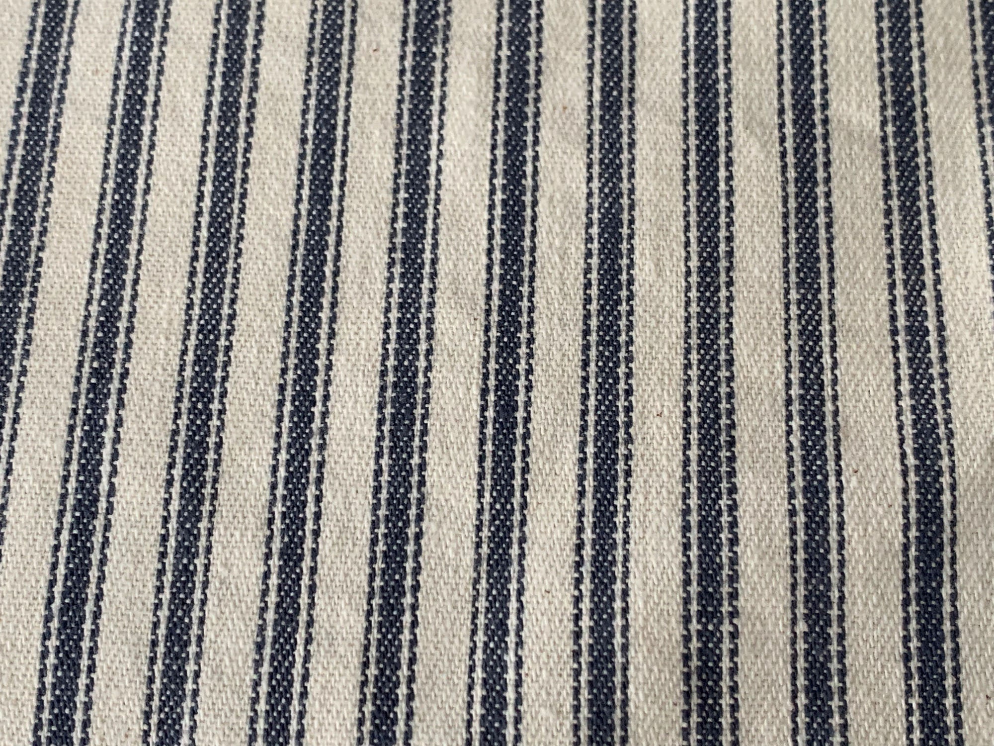 Antique Vintage Slate Blue & White Striped Cotton Ticking