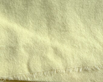 Vintage Solid Butter Yellow Flannel Fabric // 64x36" > Unused > pastel, pale lemon yellow cotton, Mid-Century