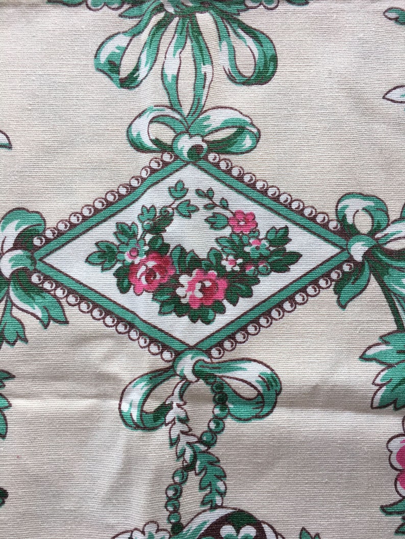 Vintage Bird /& Floral Cotton Decorator Fabric Curtain Panel 78x23.25 Select Vats Glaze-rite