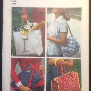 Vintage 1970s 4 Different Bags Pattern // Simplicity 7004 > tote, purse, handbag, shoulder bag > 1975