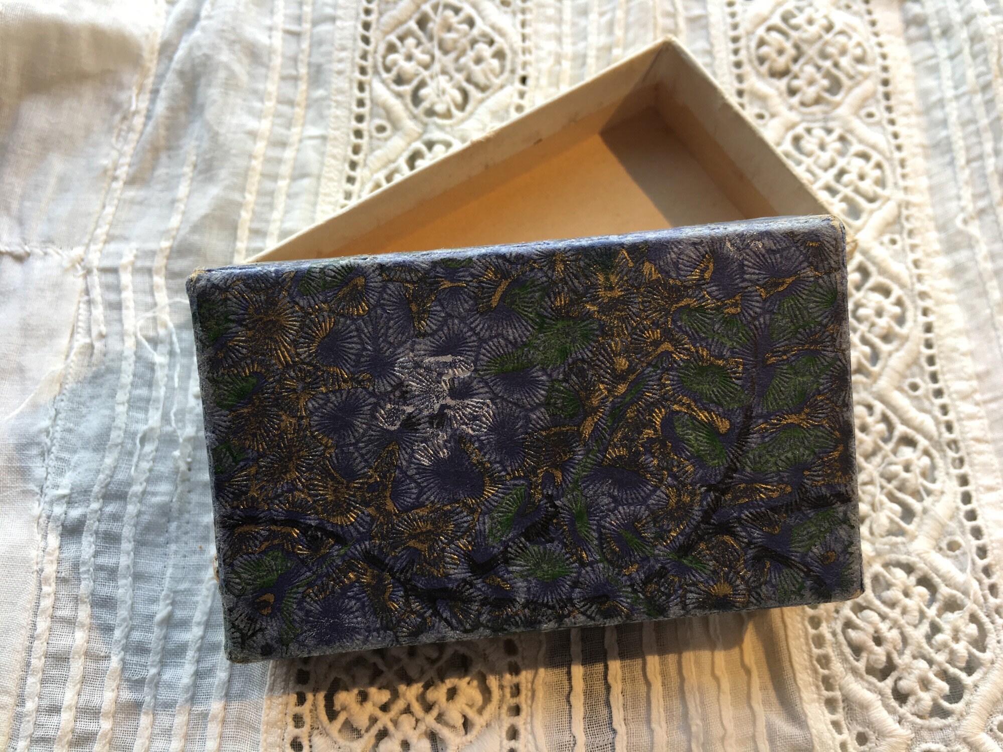 Antique Vintage Paper Box // 1.75x3 Victorian, Edwardian