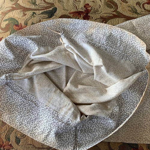 Antique Vintage 1800s Cotton Fabric Drawstring Bag shops // 48x25