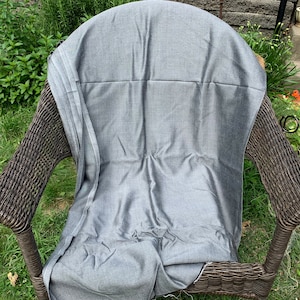 Vintage Grey Sharkskin Fabric // 91x58&quot; (2 available) &gt; unused deadstock &gt; cotton, suiting look, shirting weight