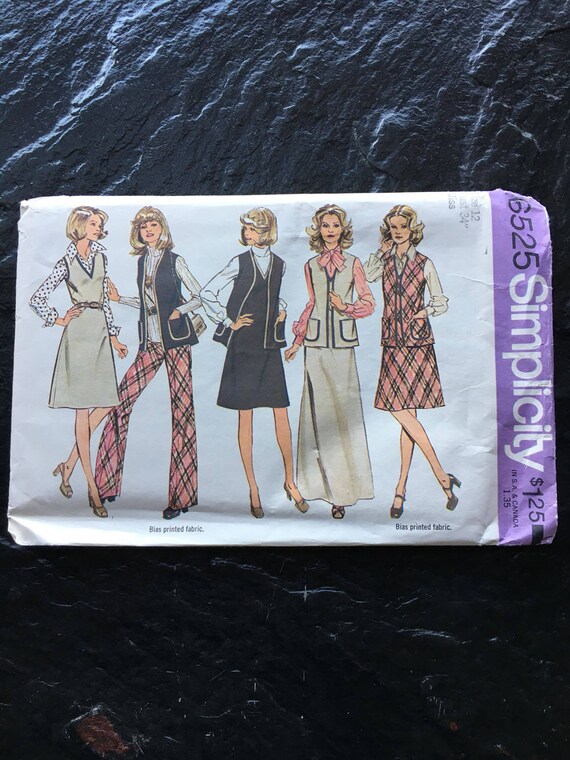 Vintage 1970s Jumper Dress in Two Lengths, Unlined Vest and