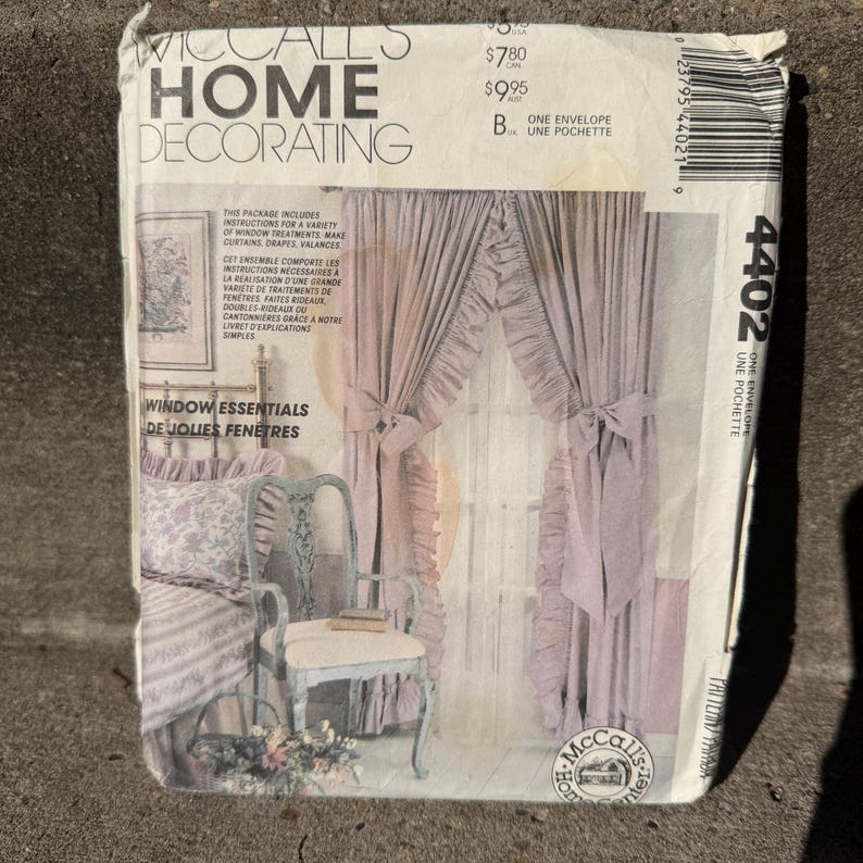 1990s Home Decor Window Essentials Pattern // Mccall's Home Center 4402 ...
