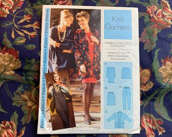 1990s Misses' Knit Garments Pattern // Step-By-Step > Szs 4-6-8-10-12-14-16-18-20-22 > Unused > dress, skirt, pants, jacket, top