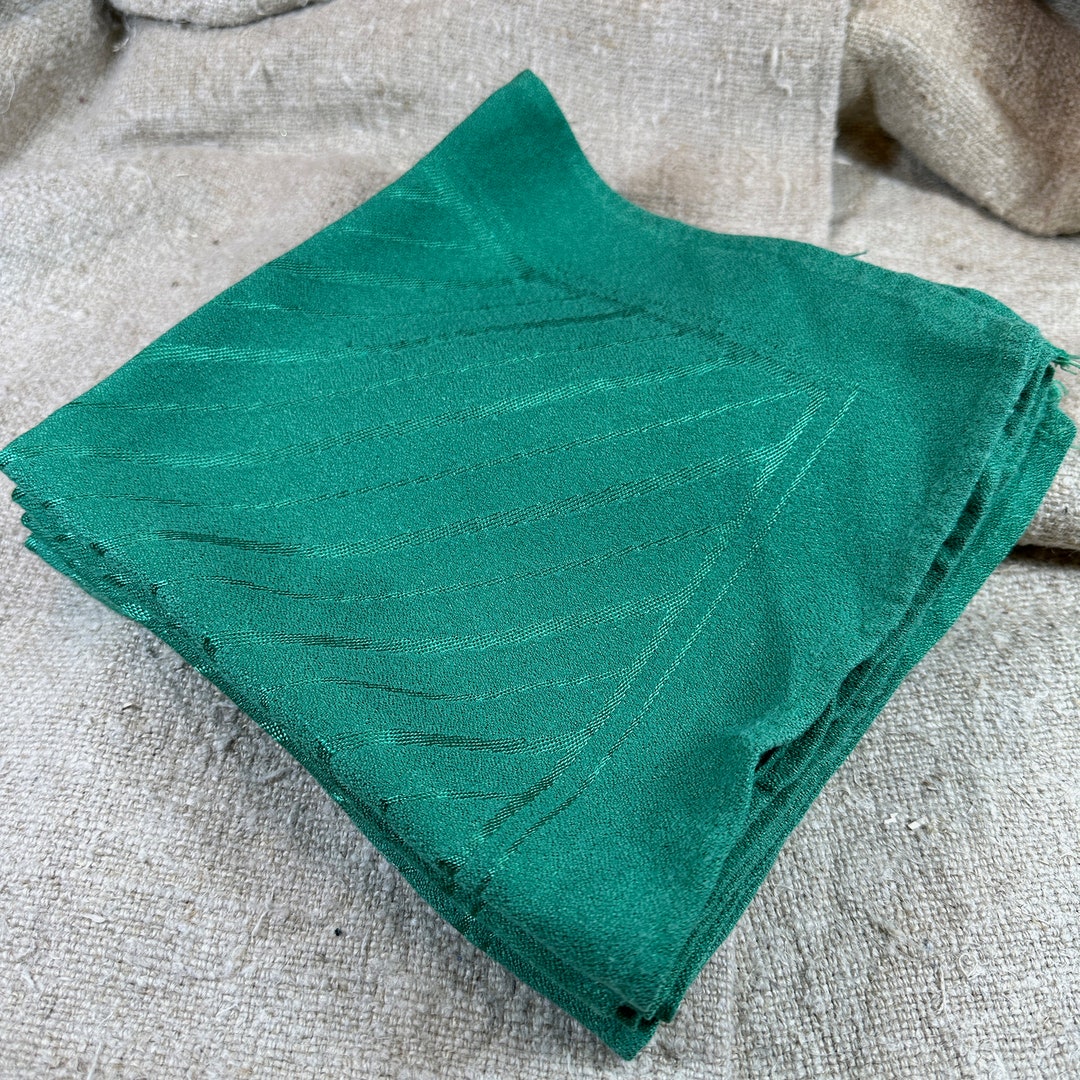 Vintage Midcentury Emerald Green Damask Napkins Set of 5 // Etsy