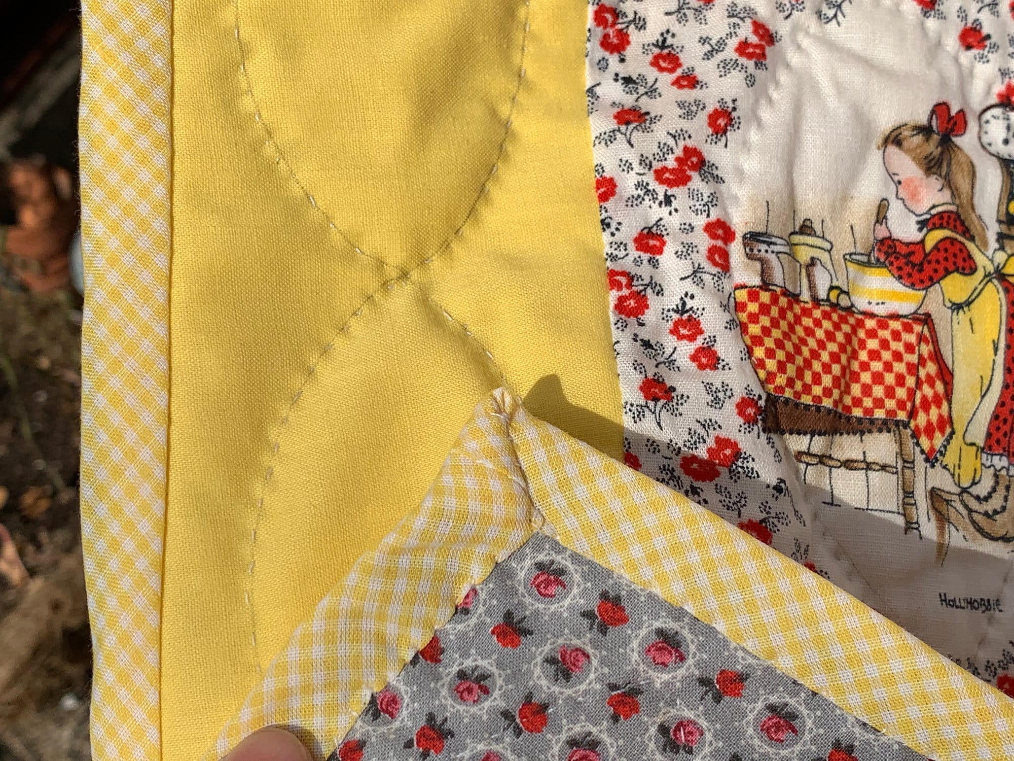 Vintage Holly Hobbie Child's Quilt // 39x45