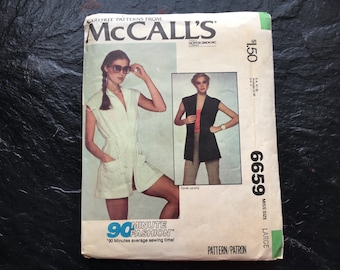 Vintage 1970s Wrap Cover-Up Pattern // McCall's 6659 > Size Large, L > beach, pool, terrycloth