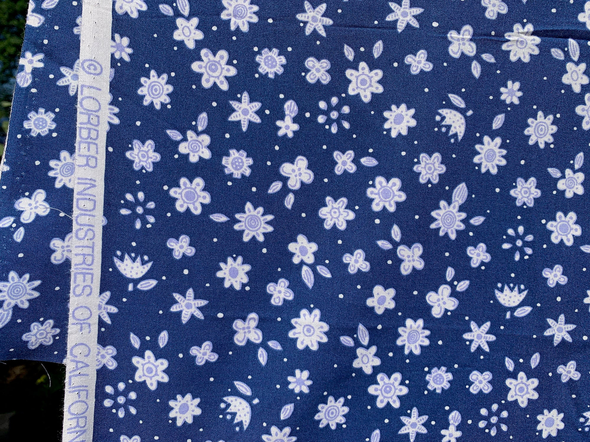 Cornflower and Periwinkle Blue Flower Fabric // 56x58 Etsy