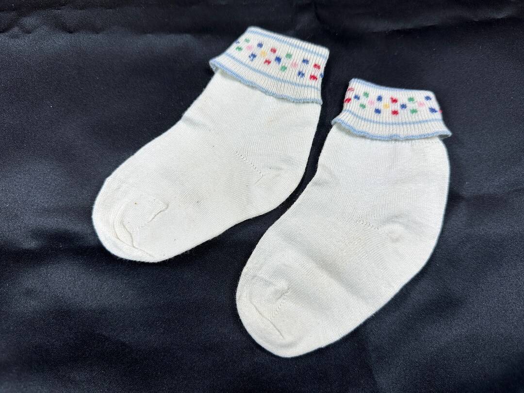 Vintage Baby Socks // Small Child Size 3.5 White Etsy