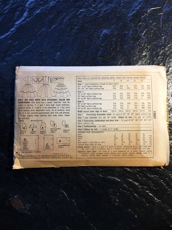 Vintage 1950s Girls One Piece Dress With Detachable Etsy