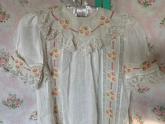 Antique Vintage Child's Dress // white dotted Swiss lawn | Etsy