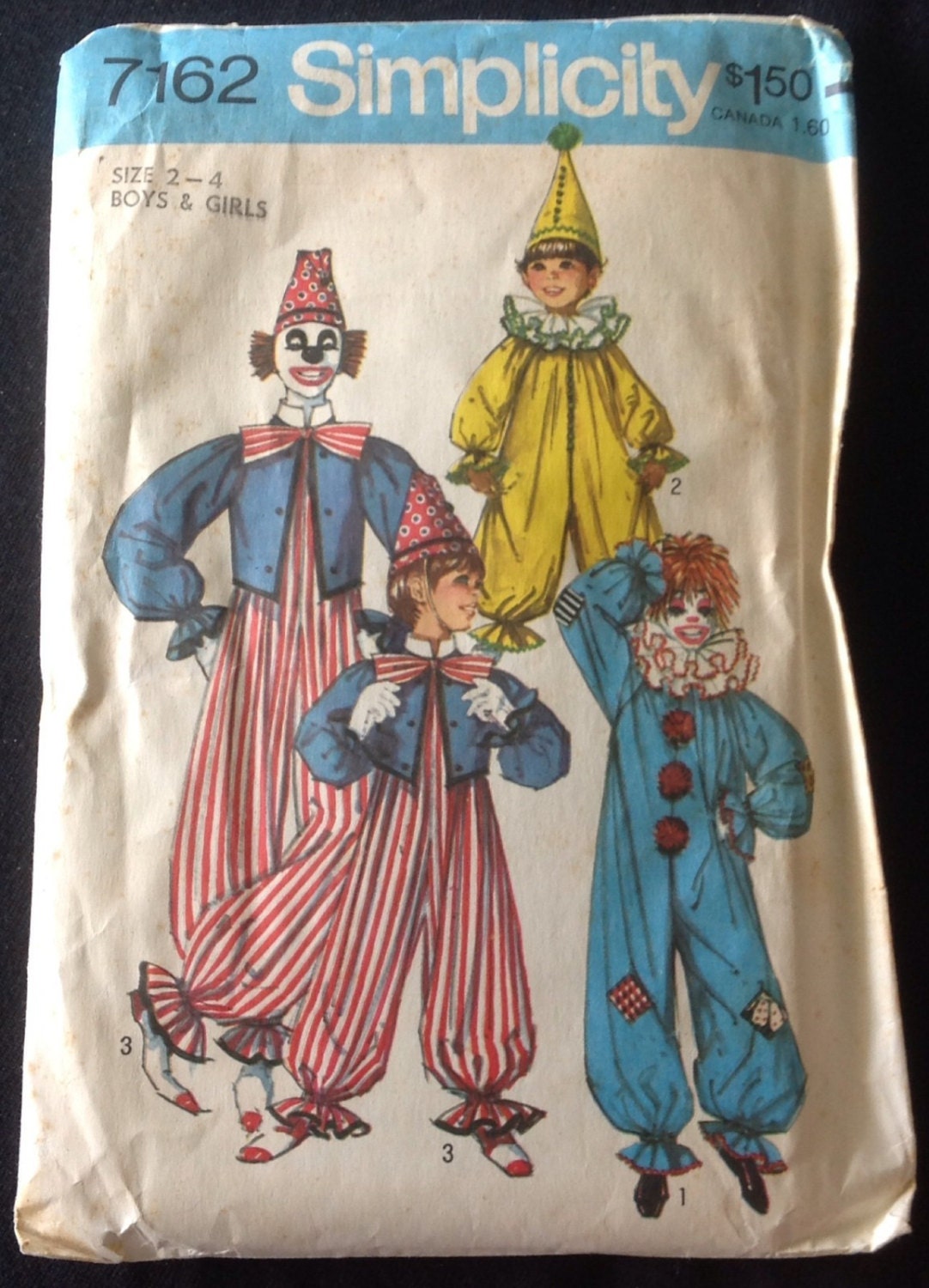 Group Lot 5 Vintage Costume Patterns // 1950s 1980s Clown | Etsy