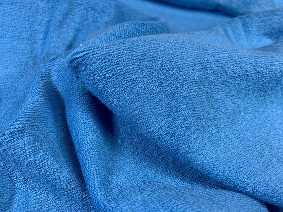 Vintage Cornflower Blue Terry Cloth Fabric // 18 Long X 66 Around Unused  Looped Pile, Stretch Knit 