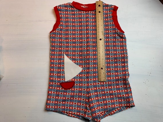 Vintage Child's Sailboat Romper // 16" > 1960s - … - image 3