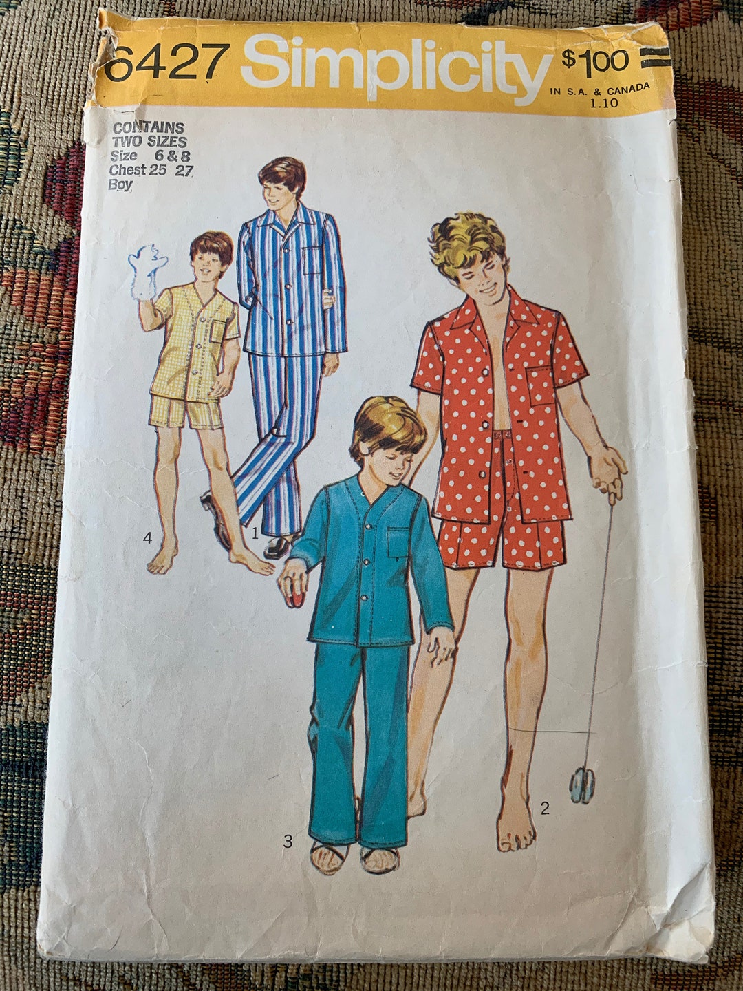 トップス 60s-70s Chelsea pattern pajama shirt il_1080xN.3139390210_5frt.jpg