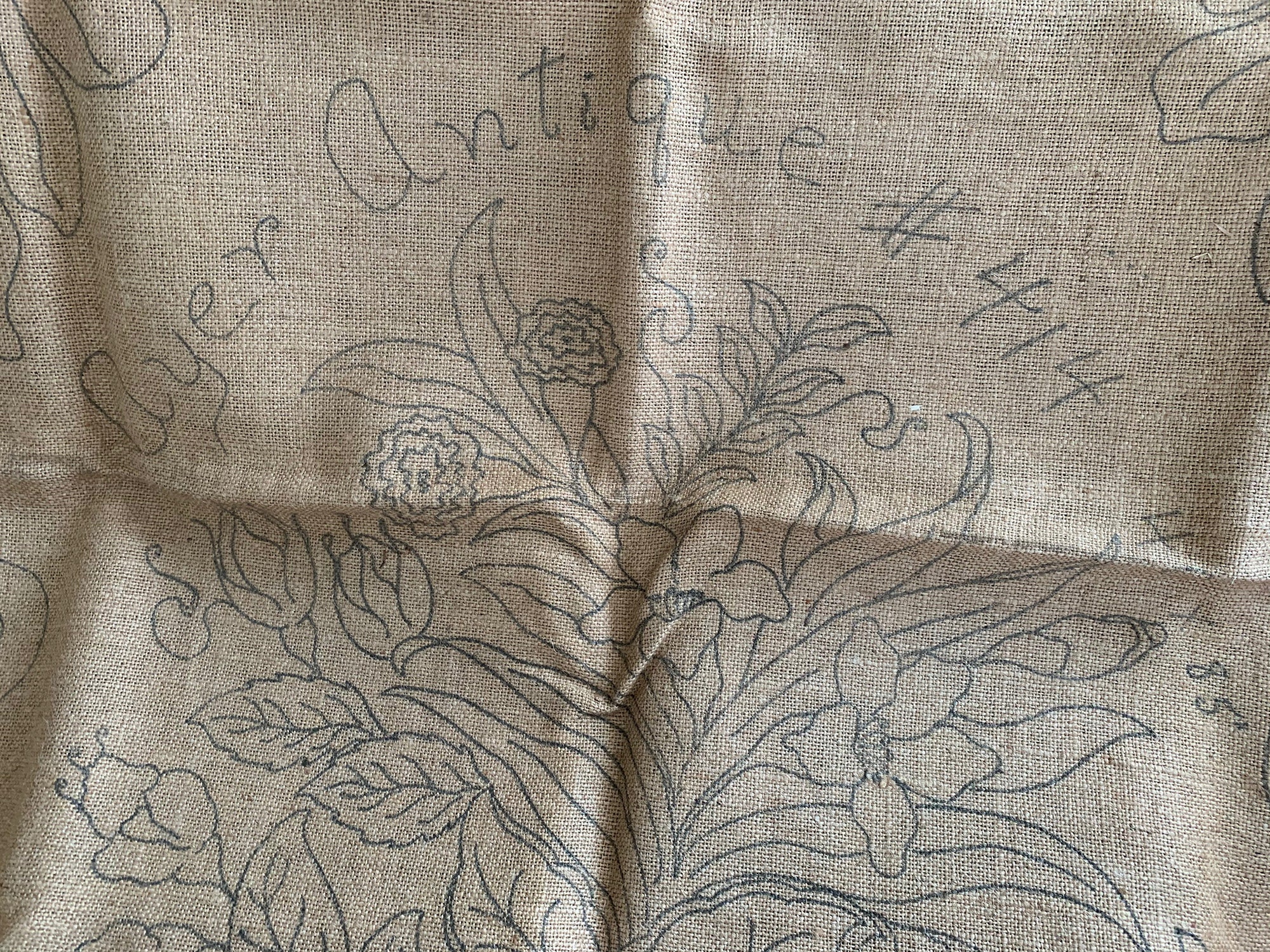 Vintage Stamped Burlap Rug Pattern by Pearl K. Mcgown // Large Etsy