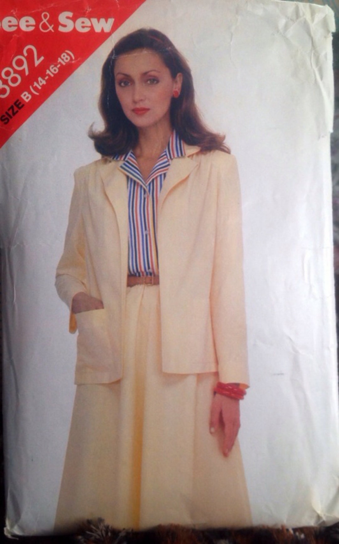 Vintage 1980s Jacket and Skirt Pattern // See & Sew 3892 Vintage 1980s Jacket and Skirt Pattern // See & Sew 3892