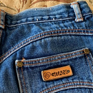 Vintage P.S. Gitano Jeans // Talla 12 Short &gt; 1970s-1980s blue denim jean pantalones &gt; cintura alta, pierna recta, ropa perfecta &gt; Made in Japan