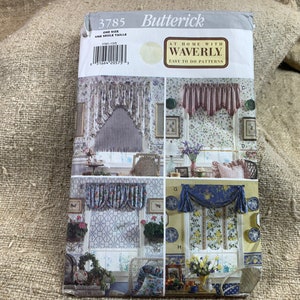 Waverly Window Valance and Shade Pattern // Butterick 3785 &gt; for windows 36&quot;, 42&quot;, 48&quot; wide by 60&quot; &gt; decorator fabrics &gt; Unused