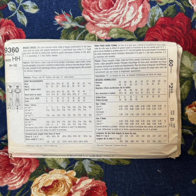 1930s Dress Pattern- 60th Anniversary // Simplicity 9360 > Sz 6-8-10-12 ...