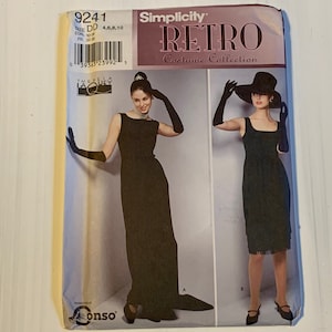 Audrey Hepburn&#39;s Breakfast at Tiffany&#39;s Costume Dress Pattern // Simplicity Retro 9241 &gt; Sz 4-6-8-10 &gt; Unused &gt; little black dress &gt; LaQuey