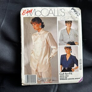 May include: A sewing pattern for a blouse with a cut-to-fit design. The pattern is for sizes 8-10-12 and is from McCall's Easy Collection. The pattern includes instructions for overlock (serger) sewing.