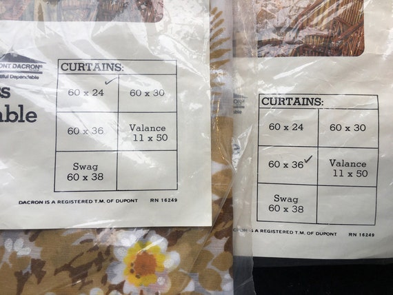 Vintage 1970s Sheer Curtain Panels Ruffled Valance Pairs Etsy