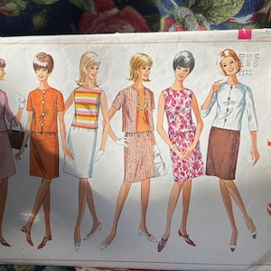 Vintage 1960s Misses' Jacket, Overblouse & Skirt Pattern // Simplicity 6408 > sz 12 > short blazer, side slits, 3 piece dress suit