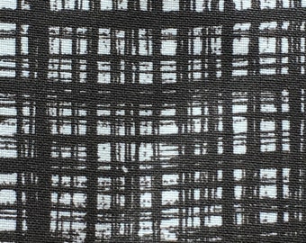 Vintage Polyester Knit Brown Grid Print Fabric // 1 yard x 62&quot; &gt; JBJ Fabrics marked on selvage &gt; bty