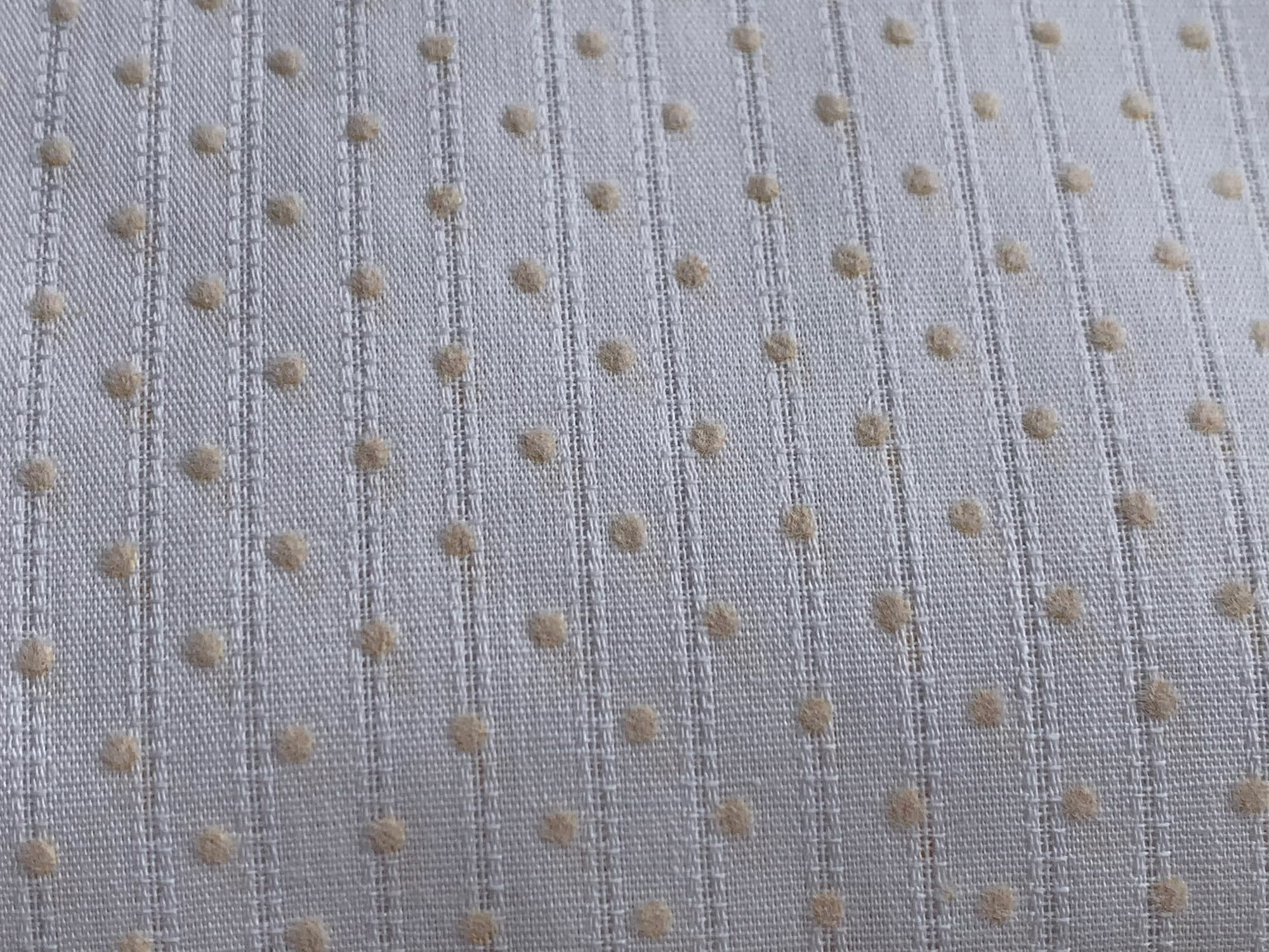 Vintage White Dotted Swiss & Leno Weave Stripe Fabric