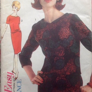 May include: Sewing pattern for a dress with a floral print. The pattern is from Advance and is called "Sew-Easy". The pattern is size 16 for misses.