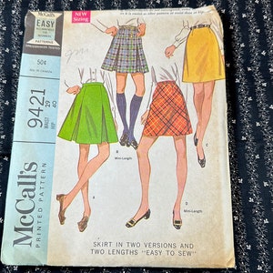 Vintage 1960s Misses&#39; Skirt Set in Two Versions & Two Lengths Pattern // McCall&#39;s 9421 &gt; 29&quot; waist &gt; optional inverted pleats, a-line