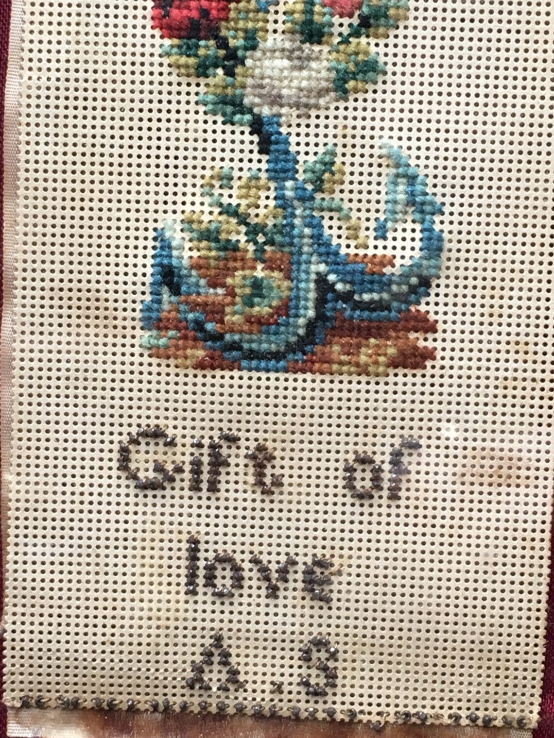 SALE Antique Paper Punch Cross Stitch Beaded Bookmark // Etsy