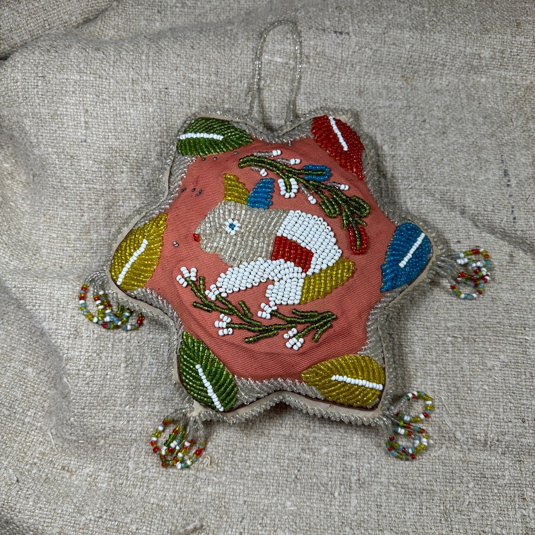 Antique Beaded Rabbit Whimsy Pincushion // 8