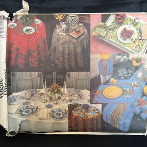 Vintage 1970s Table Linens Pattern // Vogue 1714 &gt; Unused &gt; tablecloths, runner, buffet wrap, apron, placemats, cocktail & dinner napkins