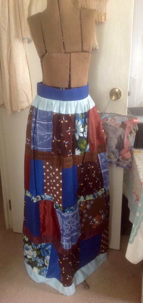 Vintage 1970s Patchwork Maxi Skirt - vintage fabr… - image 1