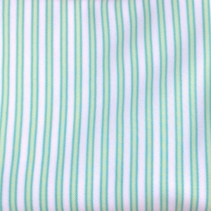 Vintage Striped Polyester Knit Fabric / lime & grass green on white, 64x36"