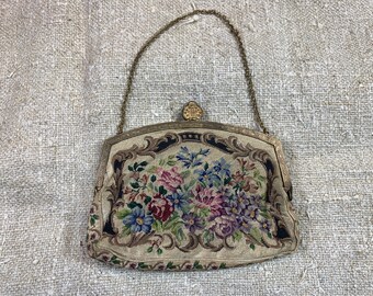 バッグ antique Petit Point bag Antique Petit Point Needlepoint Tapestry Handbag – Hers and